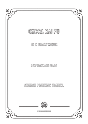Book cover for Handel-Ombra mai fu in c sharp minor,for Voice and Piano