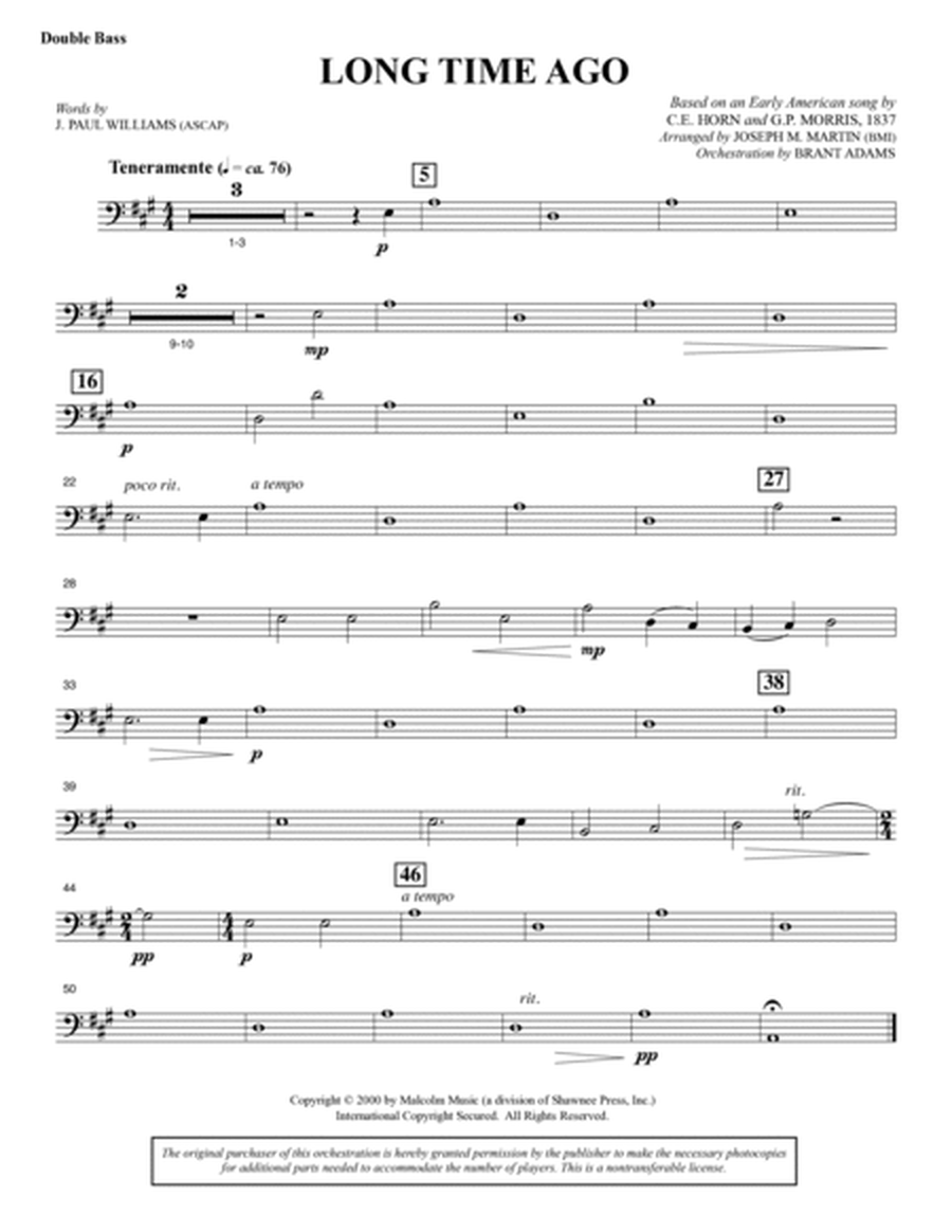 Appalachian Winter (A Cantata For Christmas) - Double Bass