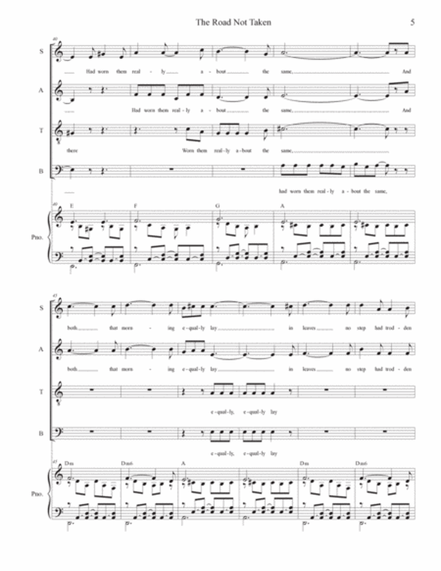 The Road Not Taken (SATB) image number null