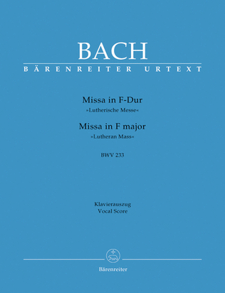Book cover for Mass in F major BWV 233 'Lutheran Mass 1'