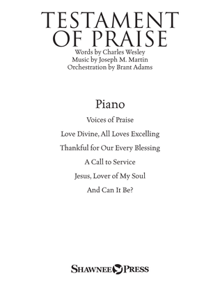 Book cover for Testament of Praise (A Celebration of Faith) - Piano