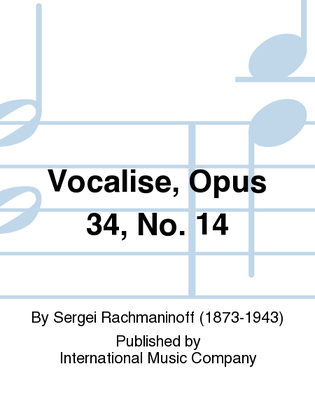 Book cover for Vocalise, Opus 34, No. 14