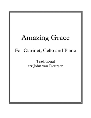 Book cover for Amazing Grace, for Clarinet, Cello and Piano