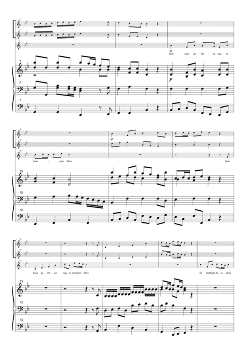 Let the bright Seraphim from "Samson" Vers. in Bb & D - arrangement for two trumpets, soprano & orga