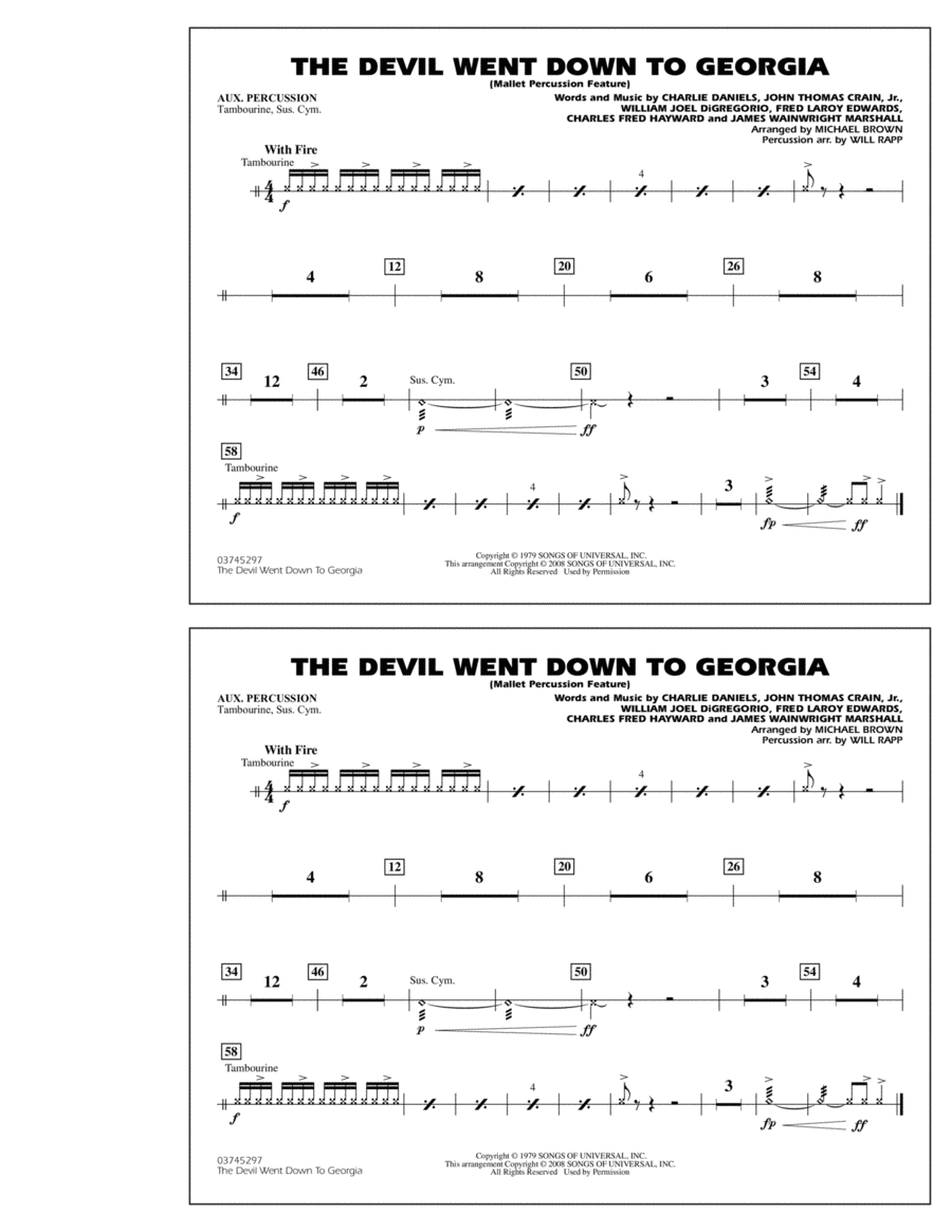 The Devil Went Down to Georgia - Aux Percussion