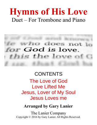 Book cover for Gary Lanier: Hymns of His Love (Duets for Trombone & Piano)