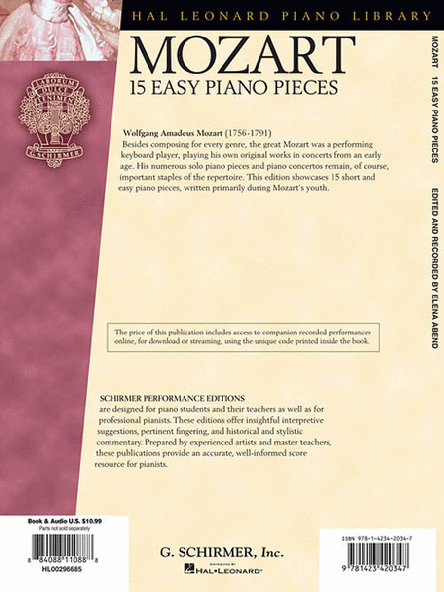 Mozart – 15 Easy Piano Pieces