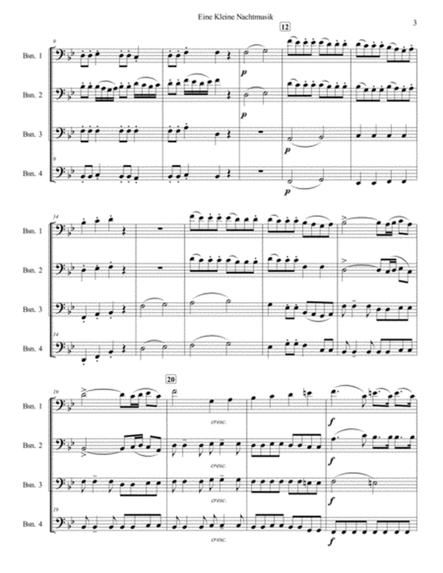 Eine Kleine Nachtmusik for Bassoon Quartet image number null