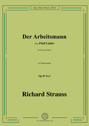 Book cover for Richard Strauss-Der Arbeitsmann,in f sharp minor