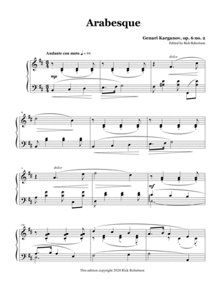 Book cover for Arabesque, op. 6 no. 2 (Genari Karganov)