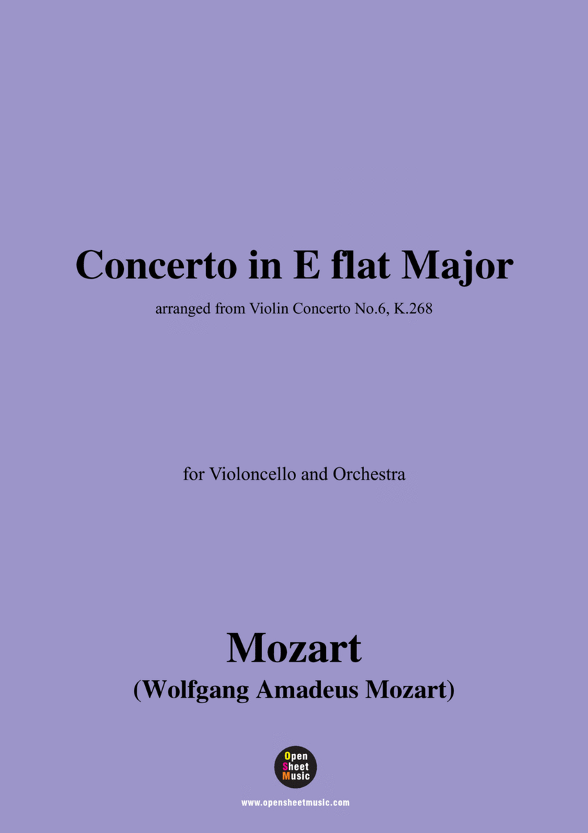 W. A. Mozart-Concerto in E flat Major,for Violoncello and Orchestra image number null