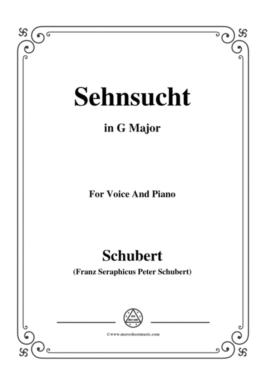 Schubert-Sehnsucht,in G Major,for Voice&Piano image number null