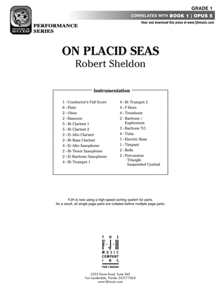 Book cover for On Placid Seas: Score