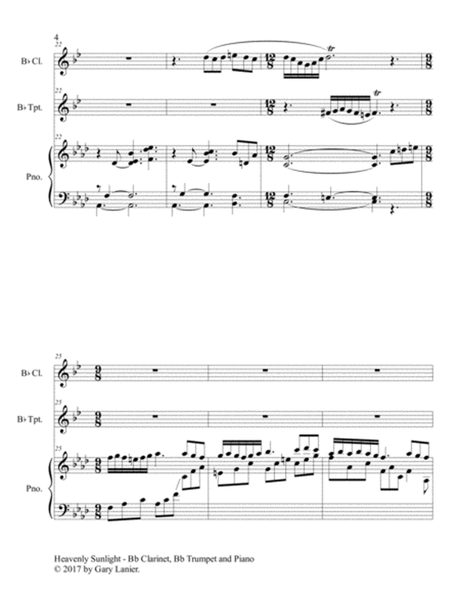 HEAVENLY SUNLIGHT (Trio - Bb Clarinet, Bb Trumpet & Piano with Score/Parts) image number null