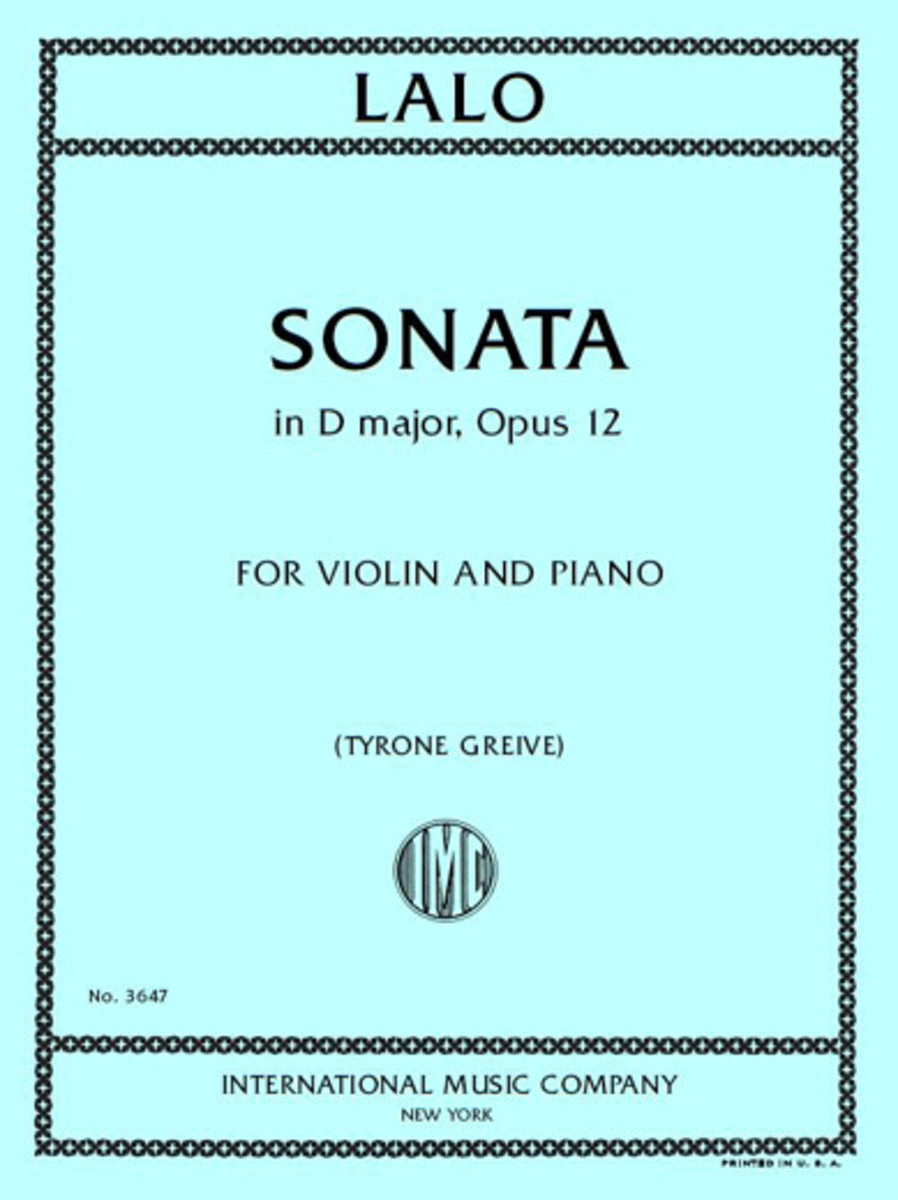 Sonata In D Major, Opus 12