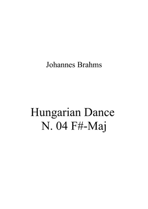 Book cover for Johannes Brahms - Hungarian Dance N 04 F#-Maj - Tutto lo spartito