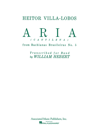Book cover for Aria (Cantilena) from Bachianas Brasilieras No. 5