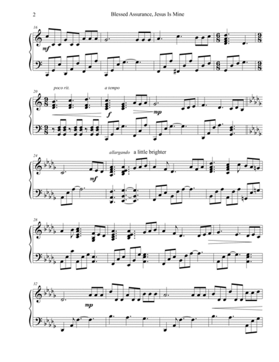 Blessed Assurance Piano Solo arrangement