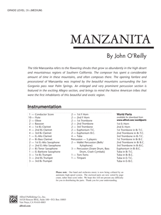 Book cover for Manzanita: Score