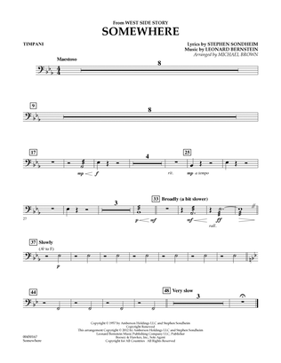 Book cover for Somewhere (from West Side Story) - Timpani