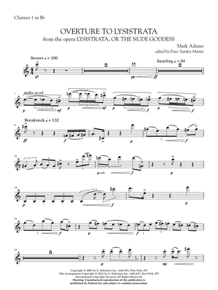 Book cover for Overture to Lysistrata (arr. Peter Stanley Martin) - Clarinet 1 in Bb