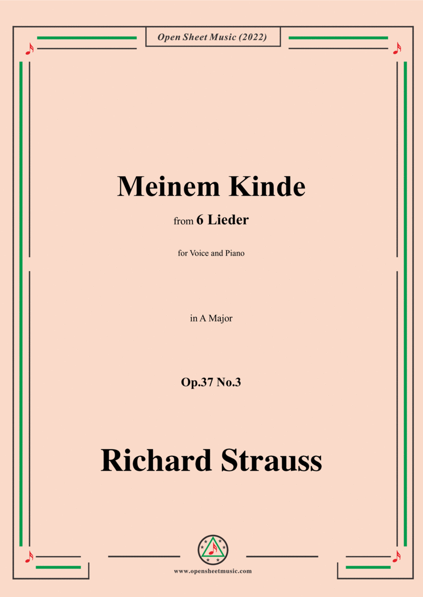 Richard Strauss-Meinem Kinde,in A Major,Op.37 No.3 image number null