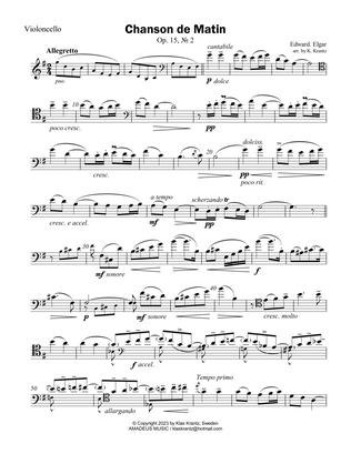 Book cover for Chanson de Matin Op. 15 for cello solo
