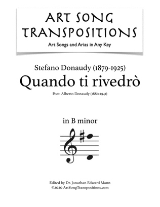 Book cover for DONAUDY: Quando ti rivedrò (transposed to B minor)