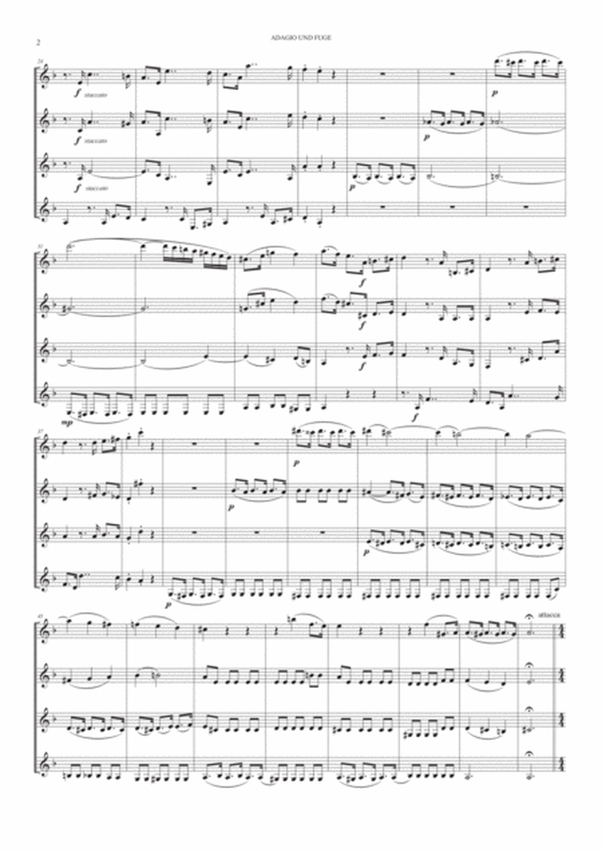 Adagio and Fugue Kv 546 for Clarinet Quartet