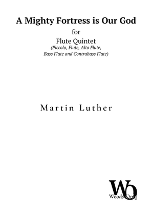 Book cover for A Mighty Fortress is Our God by Luther for Flute Choir Quintet