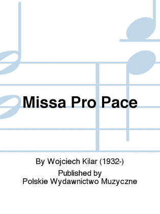 Book cover for Missa Pro Pace