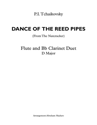 Book cover for Dance of The Reed Pipes (Mirlitons from The Nutcracker) Flute and Bb Clarinet Duet