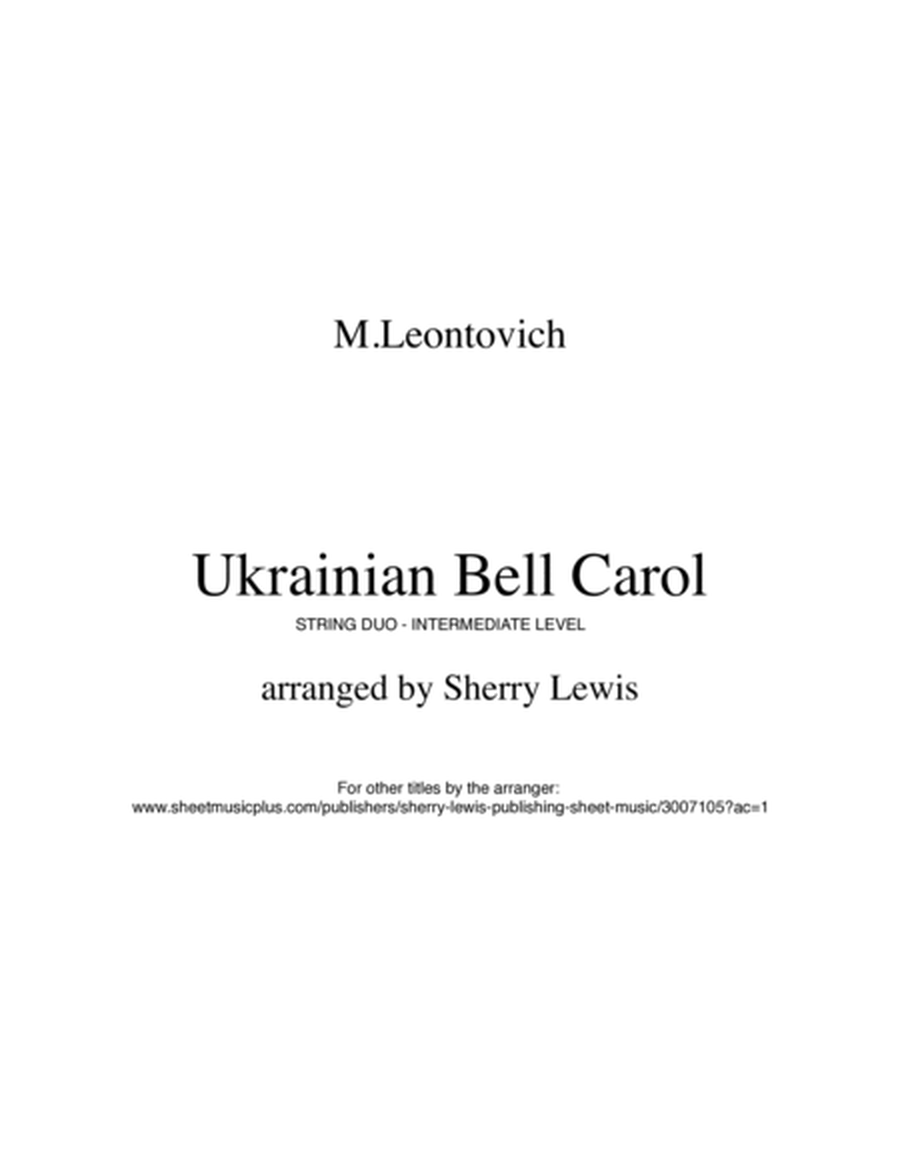 UKRAINIAN BELL CAROL (CAROL OF THE BELLS), Intermediate Level for String Duo for violin and cello image number null