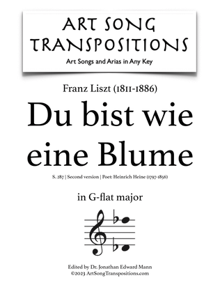 Book cover for LISZT: Du bist wie eine Blume, S. 287 (second version, transposed to G-flat major)