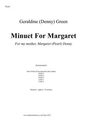 Minuet For Margaret, for Strings. (School Arrangement)