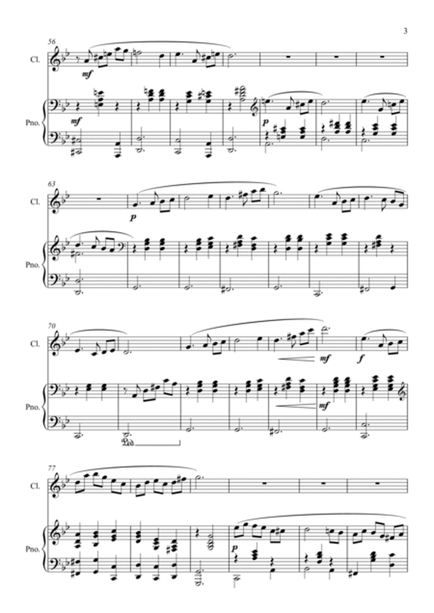 Slow Waltz for Clarinet (Bb) & Piano - Full Score image number null