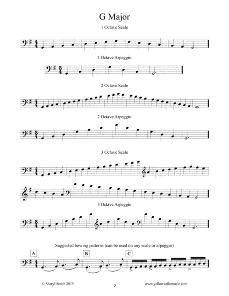 No Fingerings Cello Scale Book