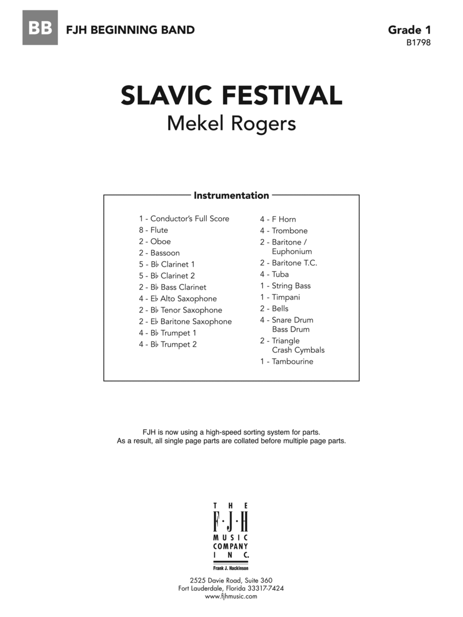 Slavic Festival: Score
