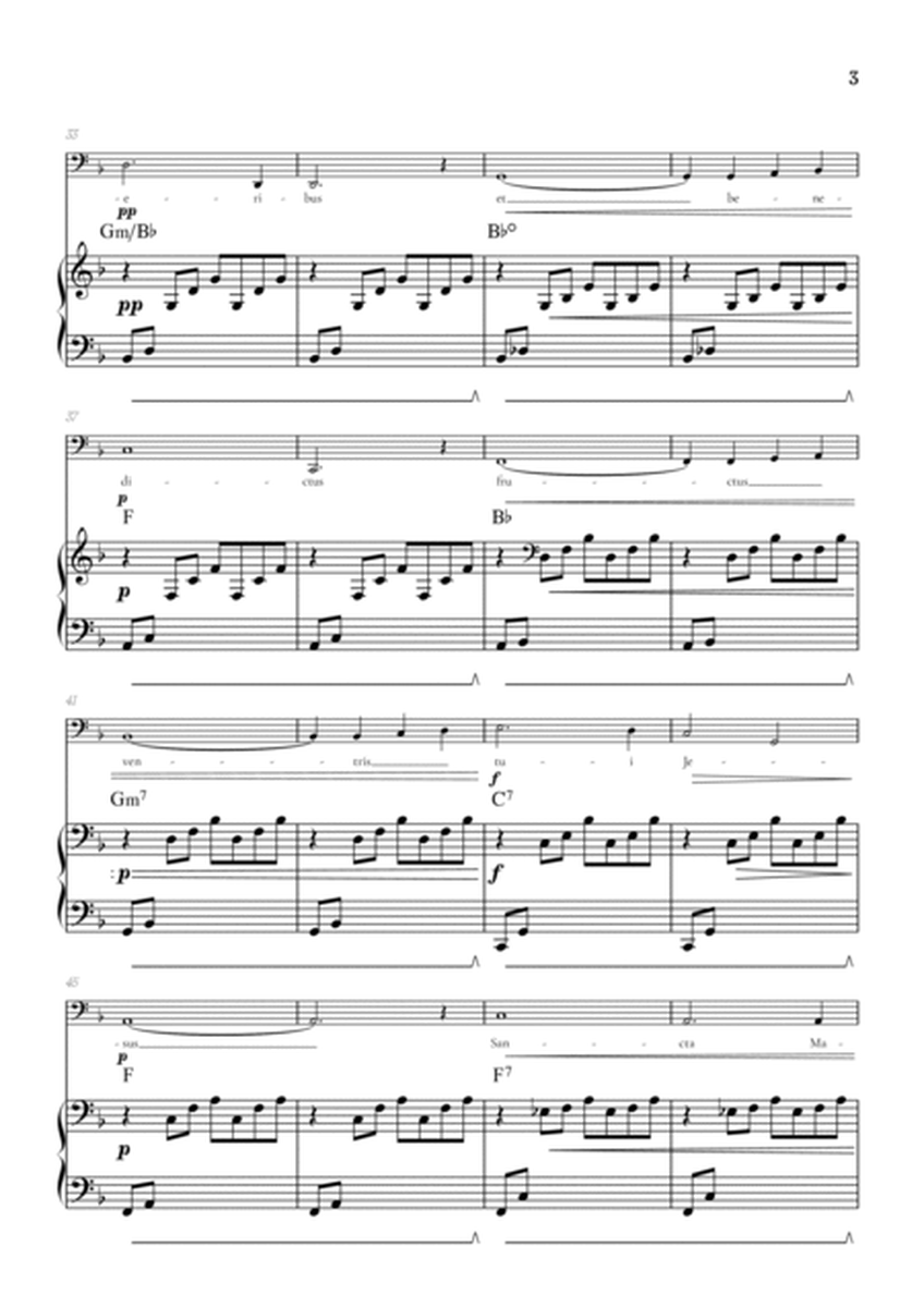 Bach / Gounod Ave Maria in F major • baritone sheet music with piano accompaniment and chords image number null