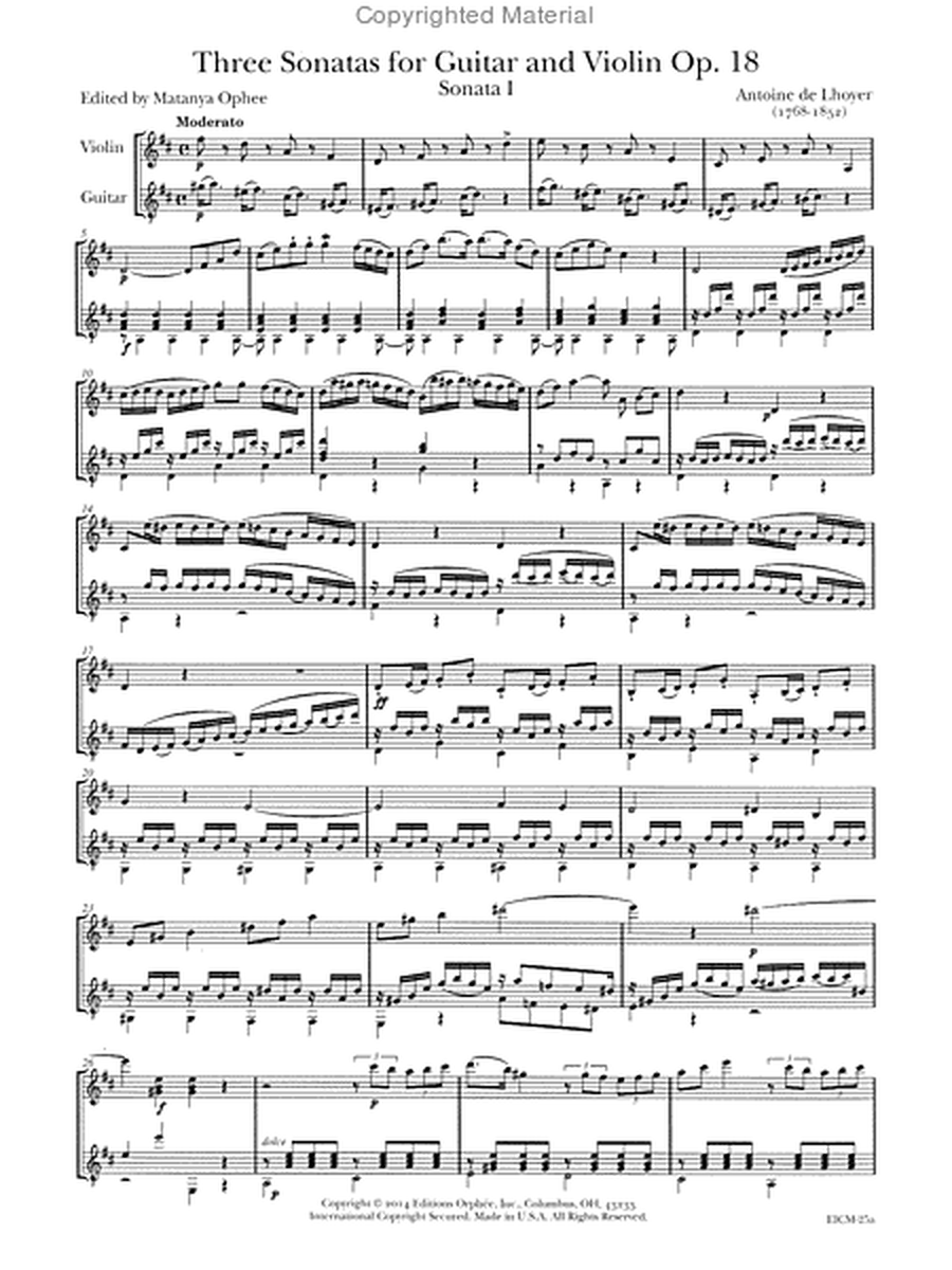 3 Sonatas for Guitar and Violin