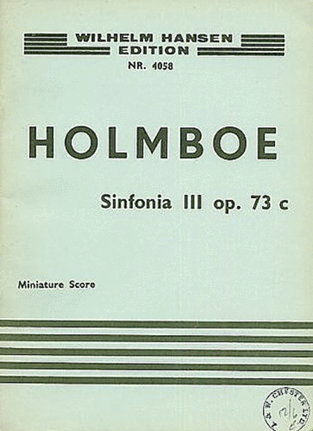 Holmboe: Sinfonia No.3 For Strings (Study Score)