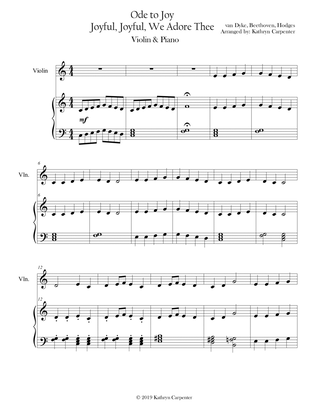 Book cover for Joyful, Joyful, We Adore Thee (Ode to Joy) Piano & Violin