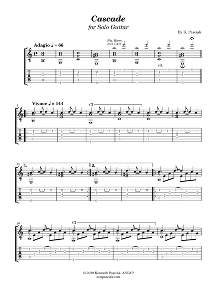 Cascade (for Solo Guitar) image number null