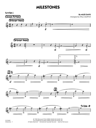 Book cover for Milestones (arr. Paul Murtha) - Alto Sax 1