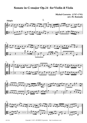 Book cover for Sonate in C-major Op.24 for Violin & Viola