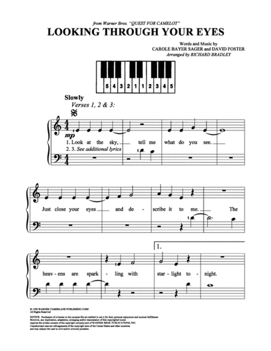 Looking Through Your Eyes by LeAnn Rimes Easy Piano - Digital Sheet Music
