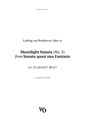 Book cover for Moonlight Sonata by Beethoven for Clarinet Duet