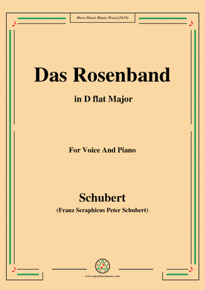 Book cover for Schubert-Das Rosenband(The Rosy Ribbon),Ver.II,in D flat Major