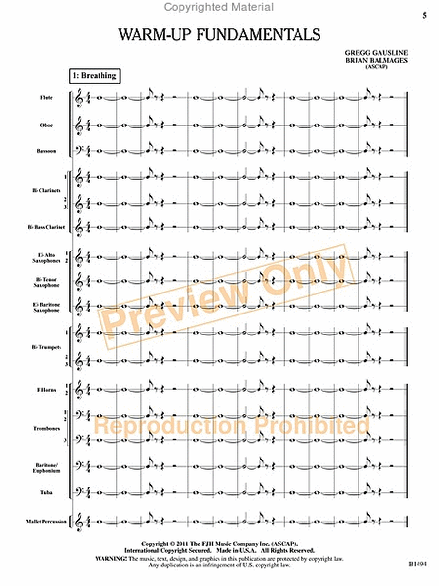 Warm-Up Fundamentals for Concert Band