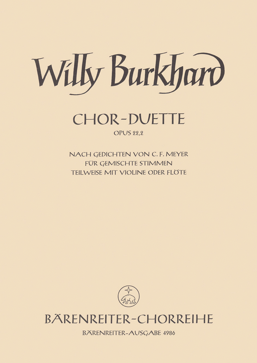 Chor-Duette nach Gedichten von C.F. Meyer, Op. 22/2